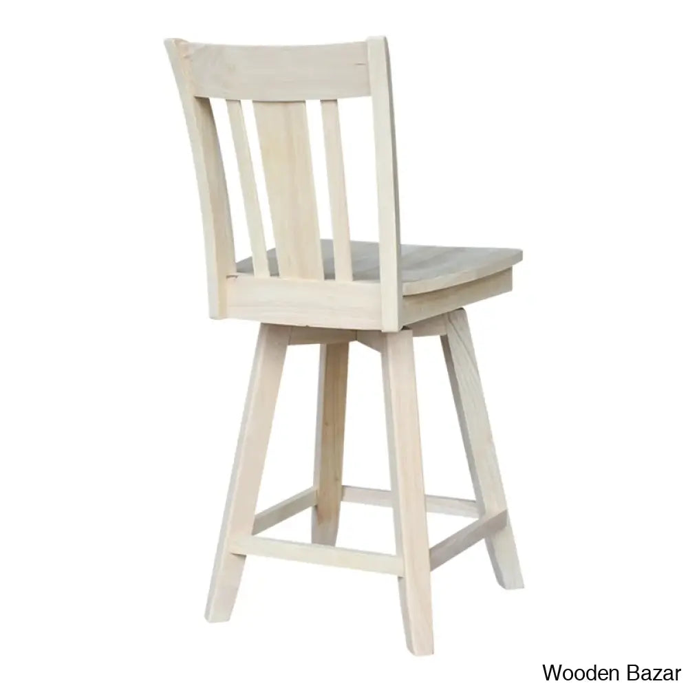 Josline Swivel Solid Wood Counter And Bar Stool