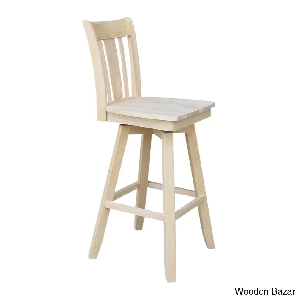 Josline Swivel Solid Wood Counter And Bar Stool