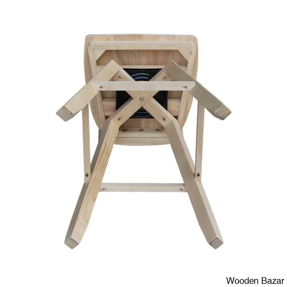 Josline Swivel Solid Wood Counter And Bar Stool