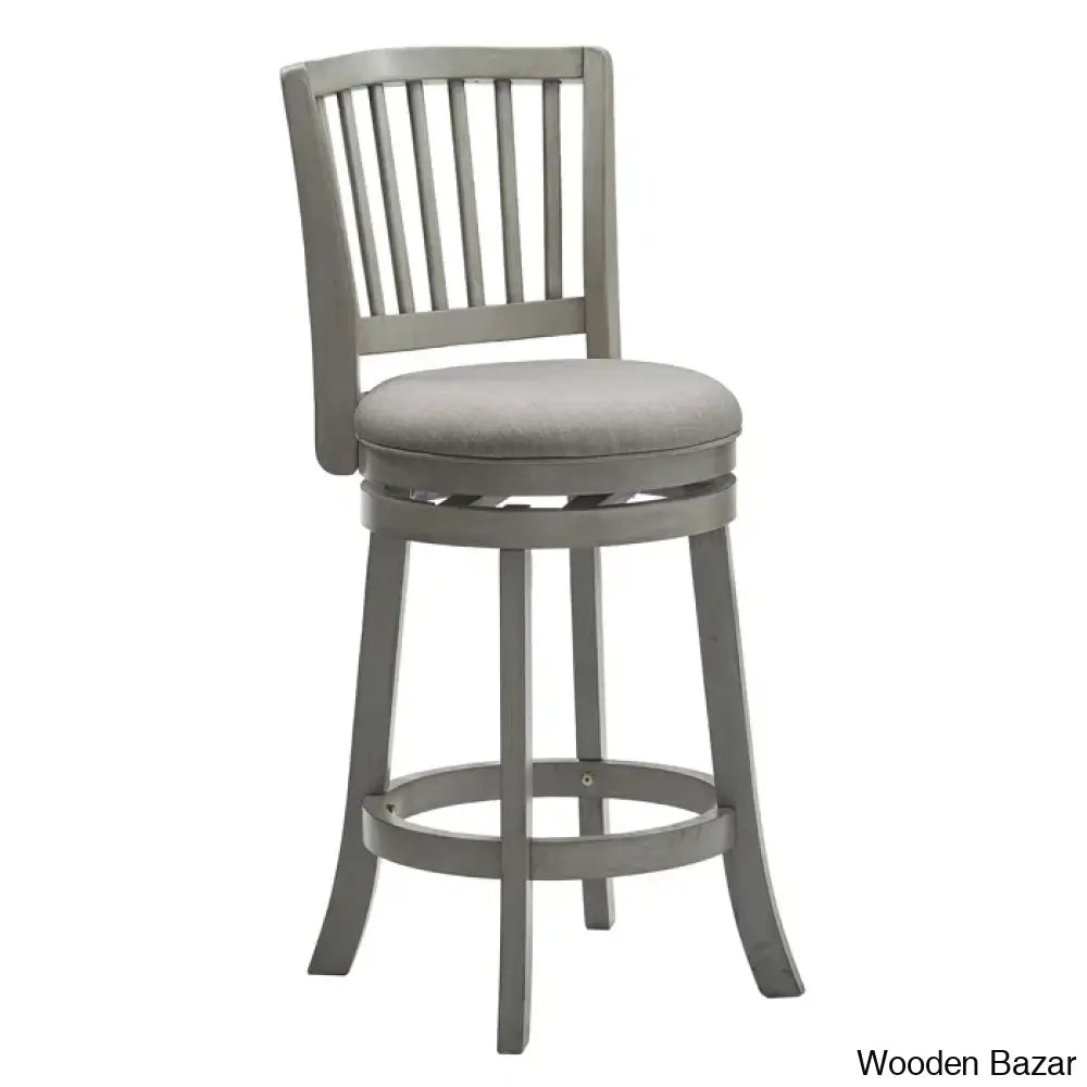 Jovies Swivel Counter & Bar Stool Antique Gray / Grey Linen (29.96’’ Seat Height)