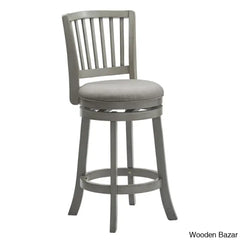 Jovies Swivel Counter & Bar Stool Antique Gray / Grey Linen (29.96’’ Seat Height)