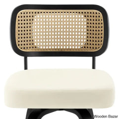Juliezas Swivel Upholstered Rattan Back Counter & Bar Stool
