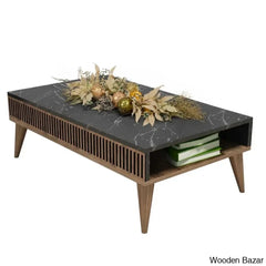 Kalennal Coffee And Center Table Matte Black/Gray / Medium Black
