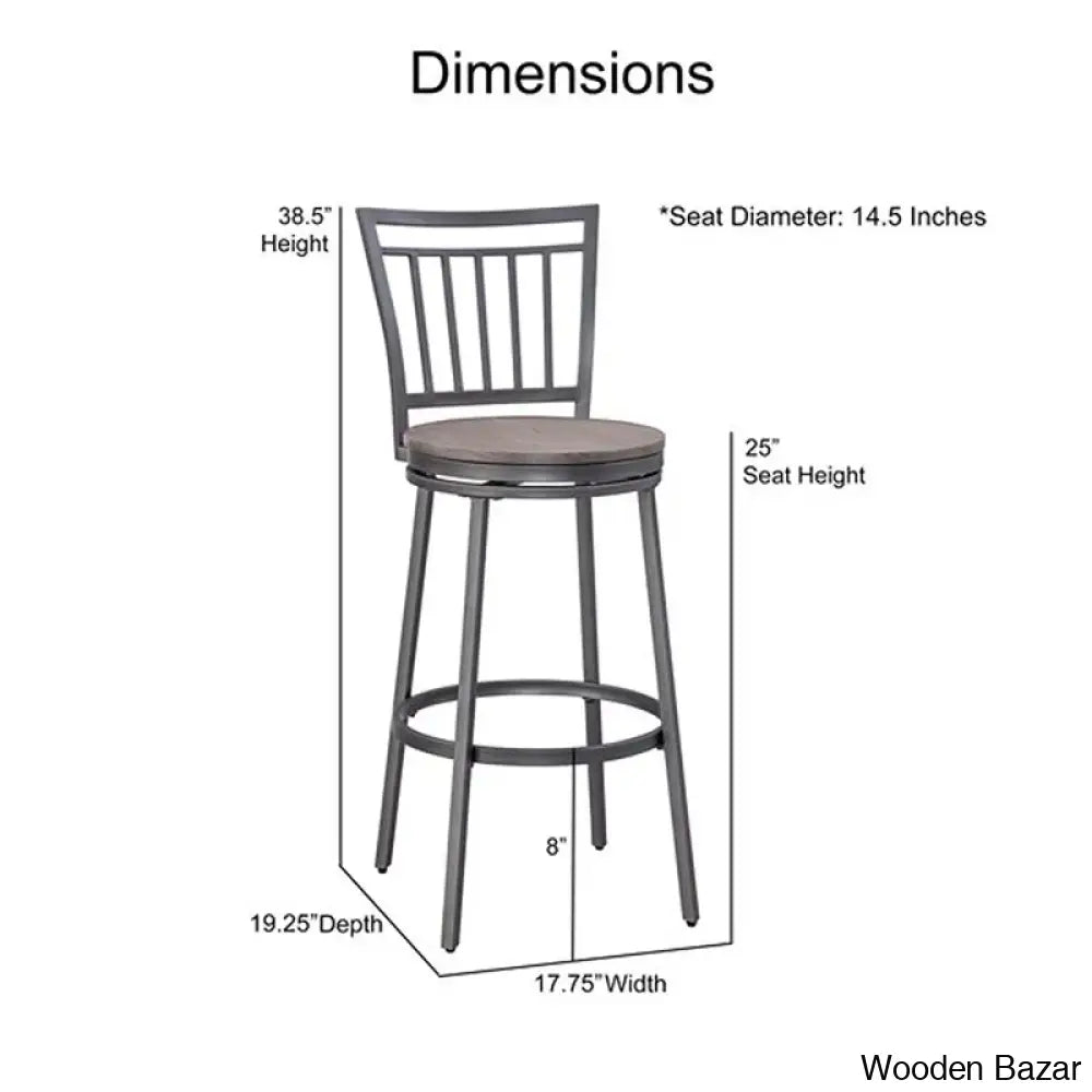 Kanagyl Swivel Counter And Bar Stool With Metal Frame