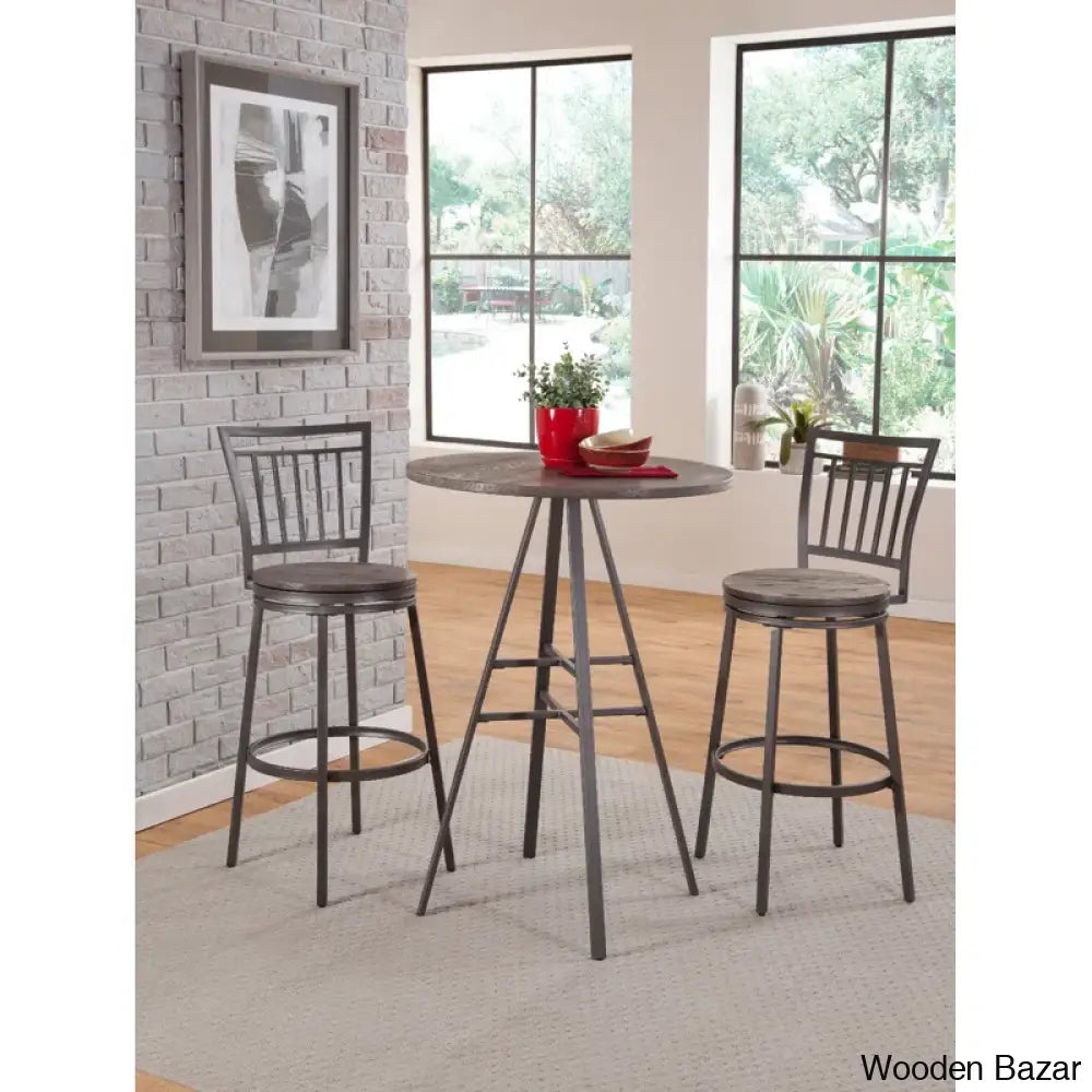 Kanagyl Swivel Counter And Bar Stool With Metal Frame