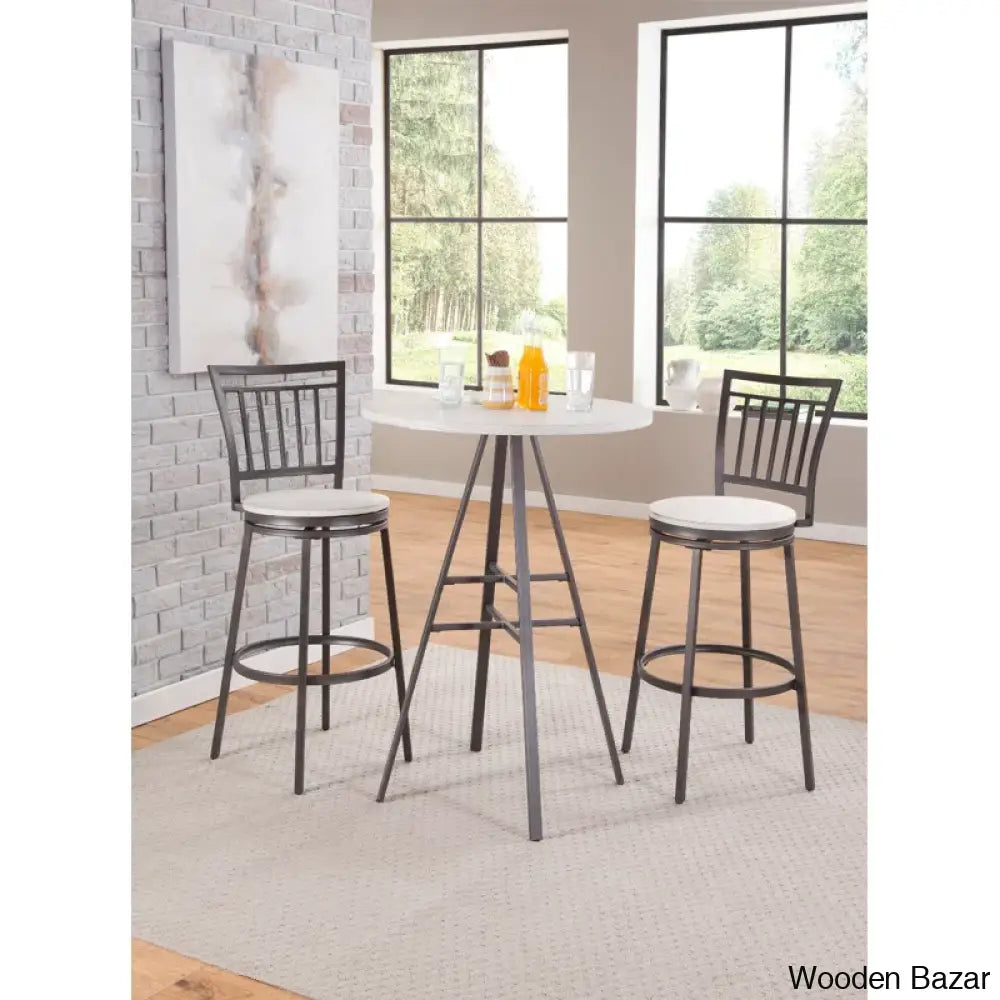 Kanagyl Swivel Counter And Bar Stool With Metal Frame