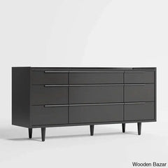 Kandice Chic Solid Wood Tate Walnut 9 Chest Of Drawer - Wooden Bazar