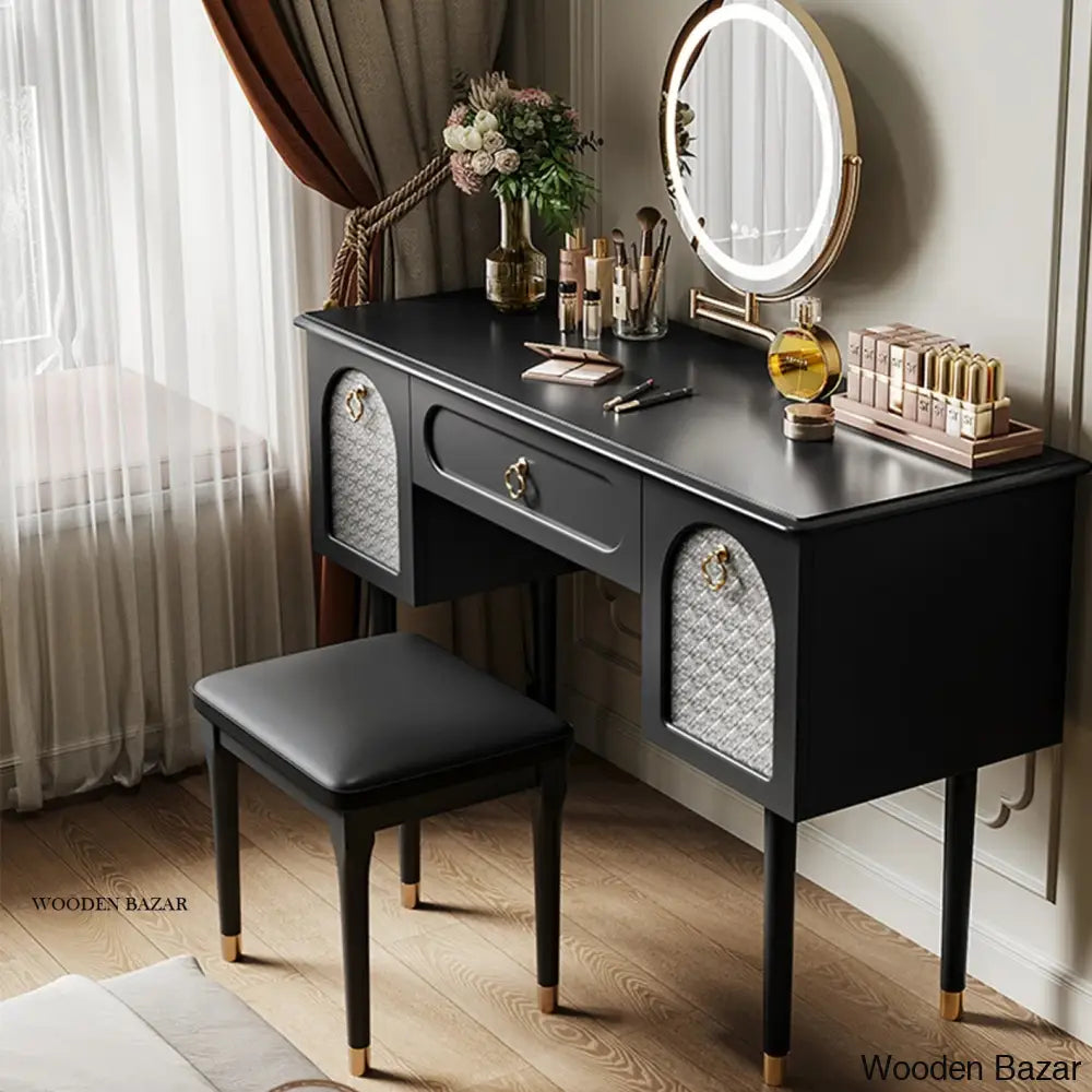 Kaori Vanity Dressing Table With Mirror Light And Stool