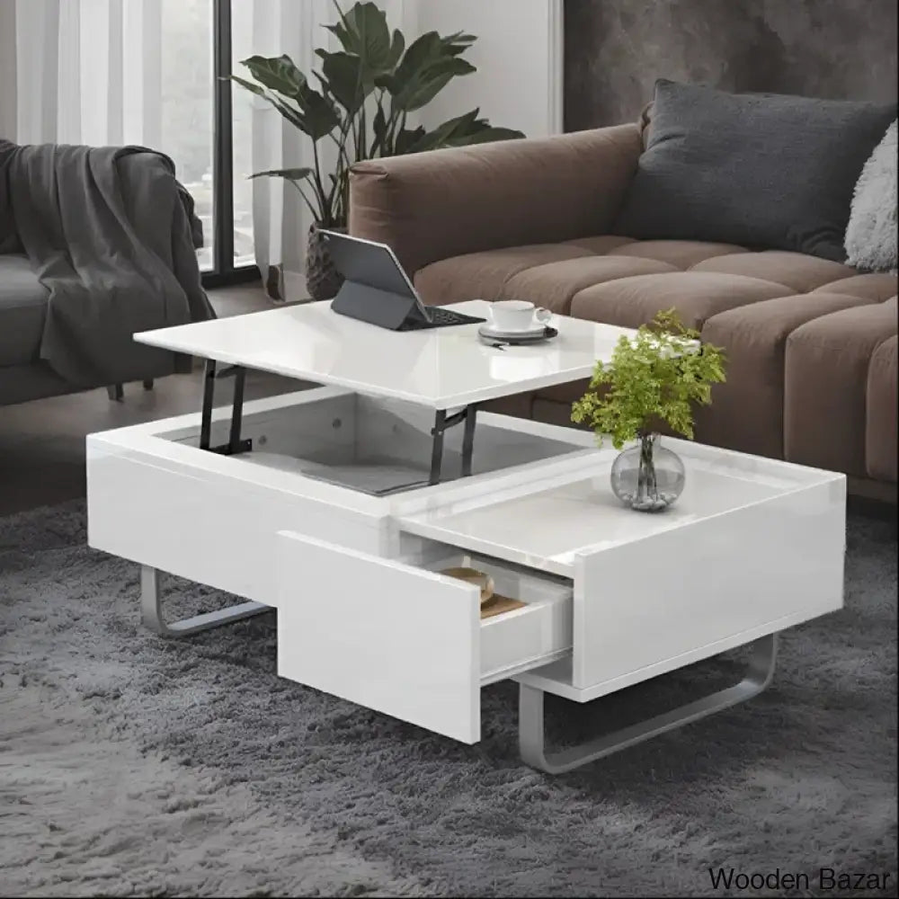 Kashadz Coffee And Center Table With Lifted Tabletop Contemporary Cocktail