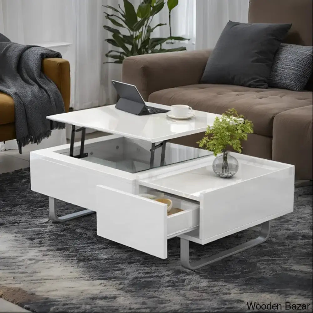 Kashadz Coffee And Center Table With Lifted Tabletop Contemporary Cocktail