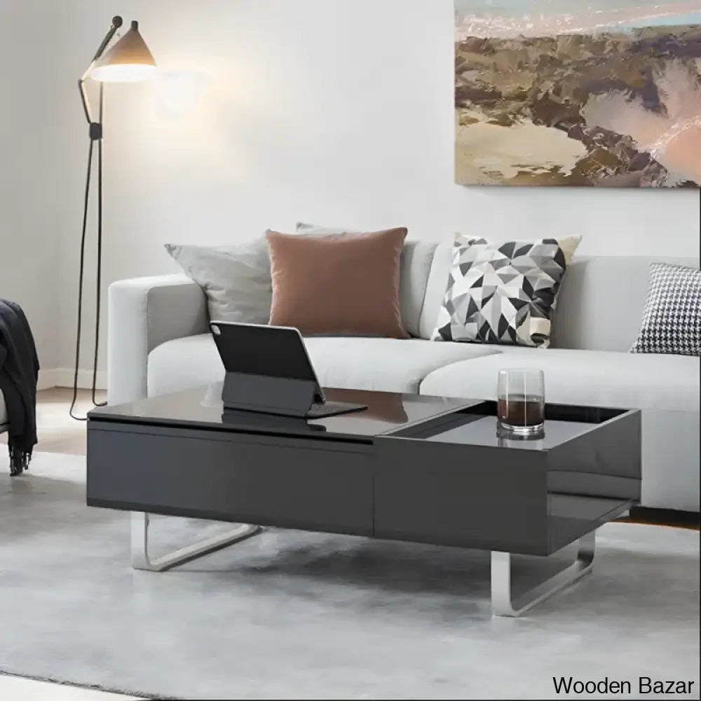 Kashadz Coffee And Center Table With Lifted Tabletop Contemporary Cocktail