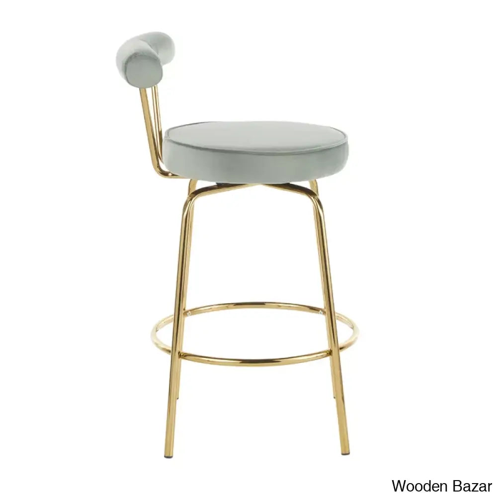 Kaysone Swivel 25.5’’ Counter And Bar Stool (Set Of 2) - Wooden Bazar