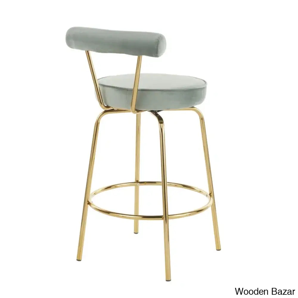 Kaysone Swivel 25.5’’ Counter And Bar Stool (Set Of 2) - Wooden Bazar