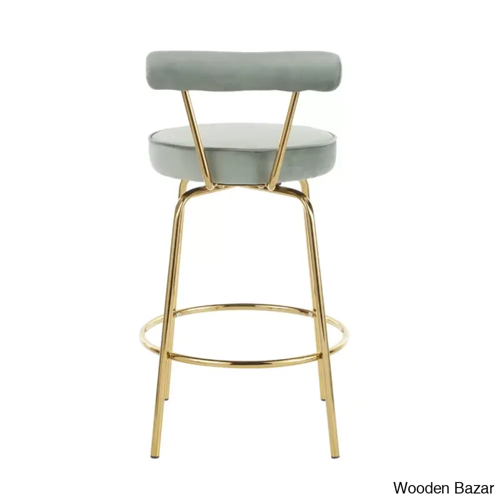 Kaysone Swivel 25.5’’ Counter And Bar Stool (Set Of 2) - Wooden Bazar