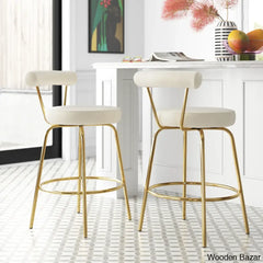 Kaysone Swivel 25.5’’ Counter And Bar Stool (Set Of 2) - Wooden Bazar