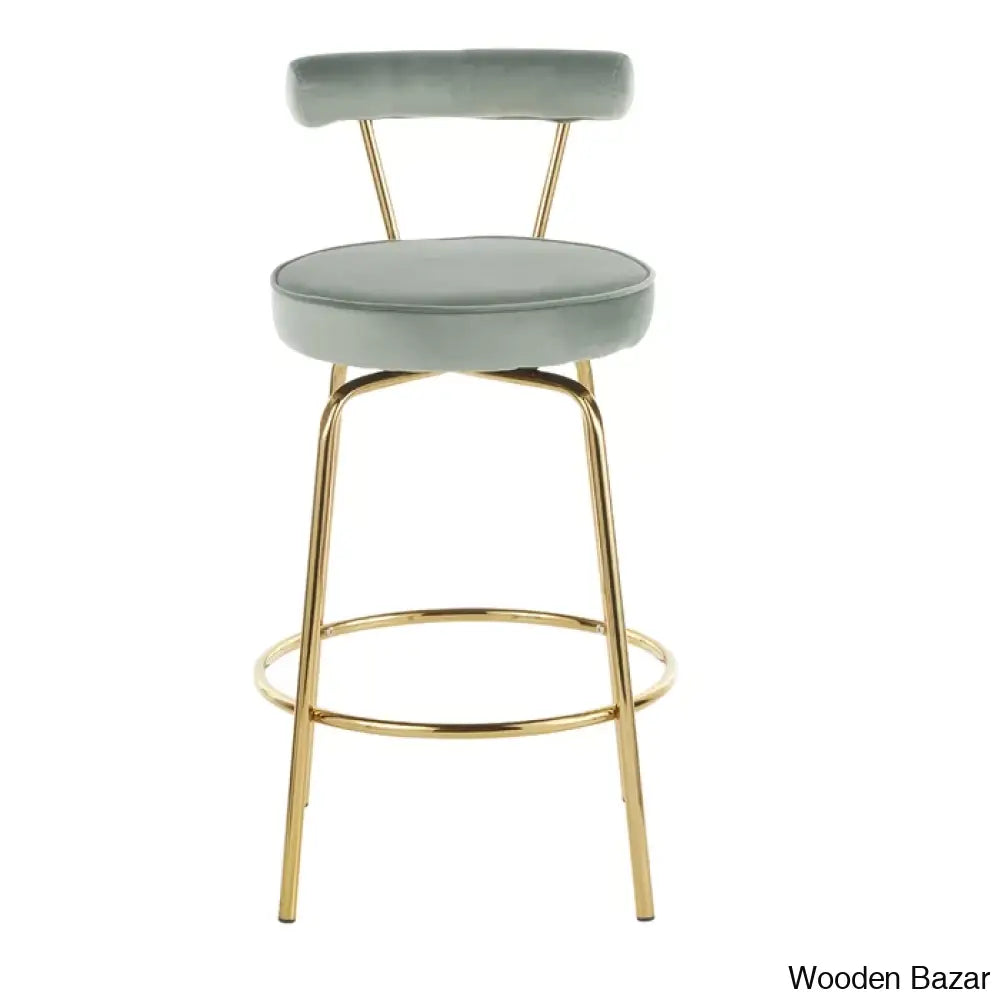 Kaysone Swivel 25.5’’ Counter And Bar Stool (Set Of 2) - Wooden Bazar