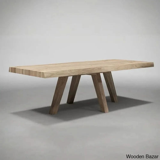 Keats New Live Edge Dining Table In Solid Wood Finish