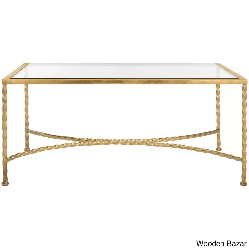 Keelye Glass Top Coffee And Center Table Gold