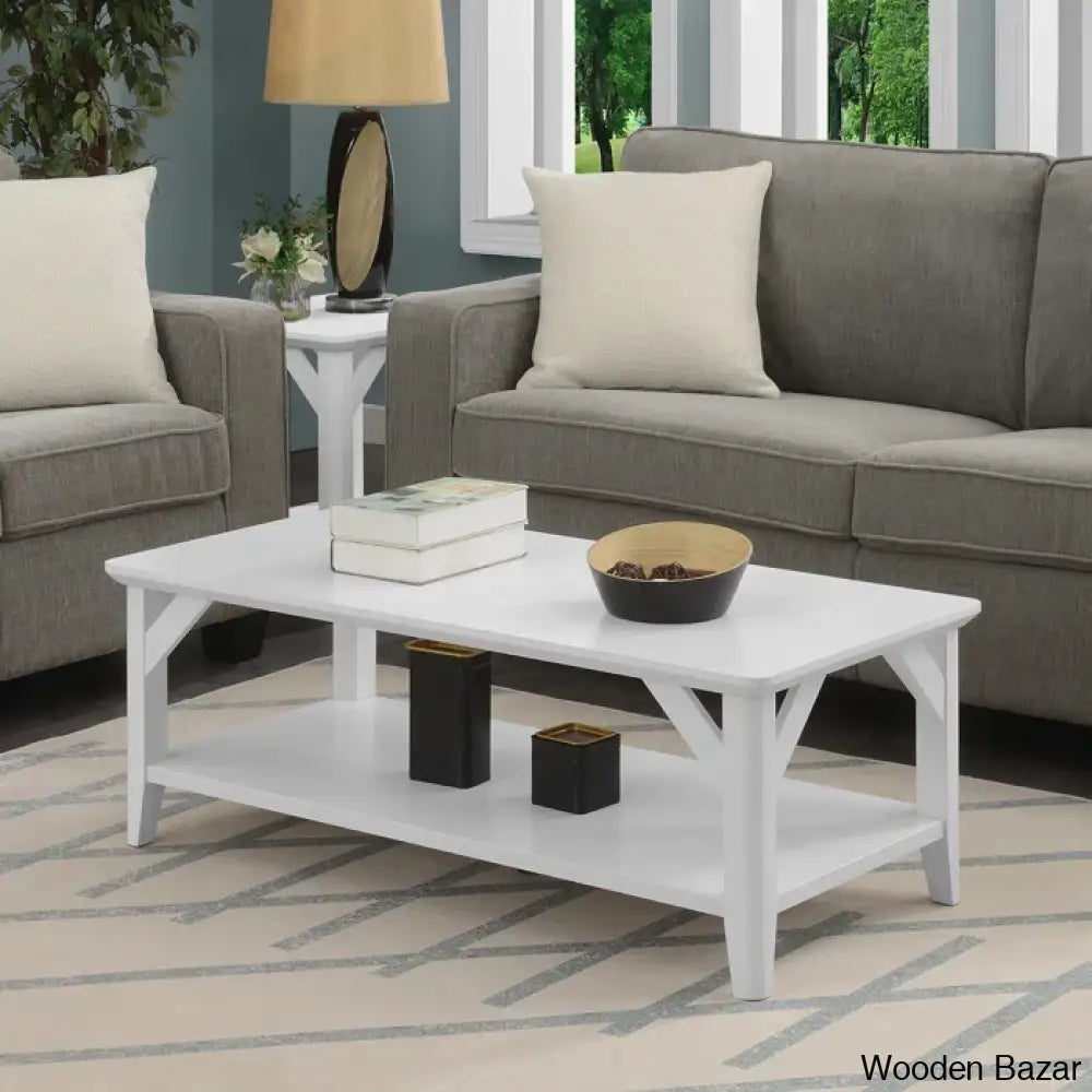 Keffeir Coffee And Center Table White