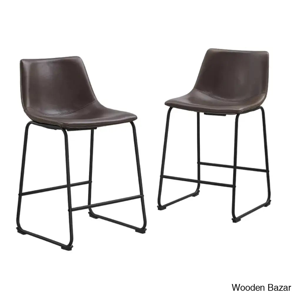 Keighleyl Faux Leather Upholstered Counter Chair (Set Of 2)