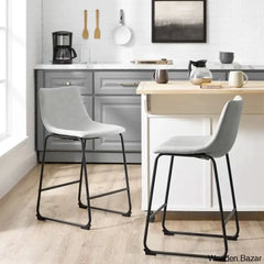 Keighleyl Faux Leather Upholstered Counter Chair (Set Of 2)
