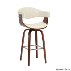 Keishaz Swivel Fabric Mid-Century Counter And Bar Stool (Set Of 2)