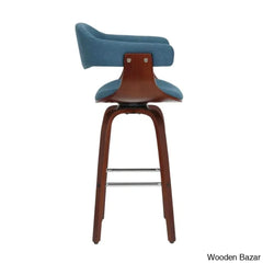 Keishaz Swivel Fabric Mid-Century Counter And Bar Stool (Set Of 2)