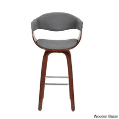 Keishaz Swivel Fabric Mid-Century Counter And Bar Stool (Set Of 2)
