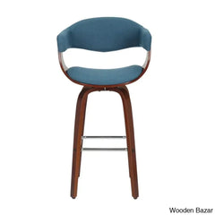 Keishaz Swivel Fabric Mid-Century Counter And Bar Stool (Set Of 2)