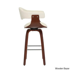Keishaz Swivel Fabric Mid-Century Counter And Bar Stool (Set Of 2)