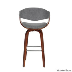 Keishaz Swivel Fabric Mid-Century Counter And Bar Stool (Set Of 2)