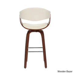 Keishaz Swivel Fabric Mid-Century Counter And Bar Stool (Set Of 2)
