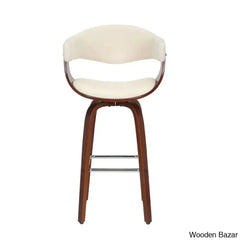 Keishaz Swivel Fabric Mid-Century Counter And Bar Stool (Set Of 2)