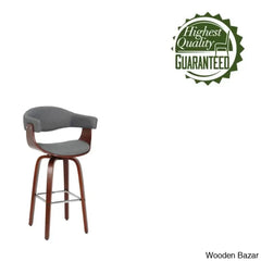 Keishaz Swivel Fabric Mid-Century Counter And Bar Stool (Set Of 2)