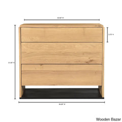 Kennice 3 Chest Of Drawers In Solid Wood With Timeless Tresures - Wooden Bazar