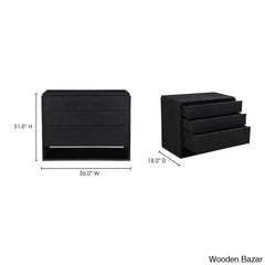 Kennice 3 Chest Of Drawers In Solid Wood With Timeless Tresures - Wooden Bazar