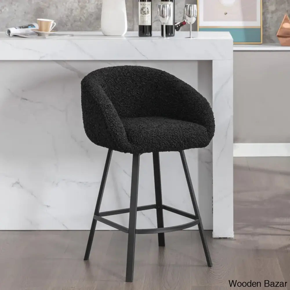 Kensync Swivel 26.4’’ Sherpa Counter And Bar Stool