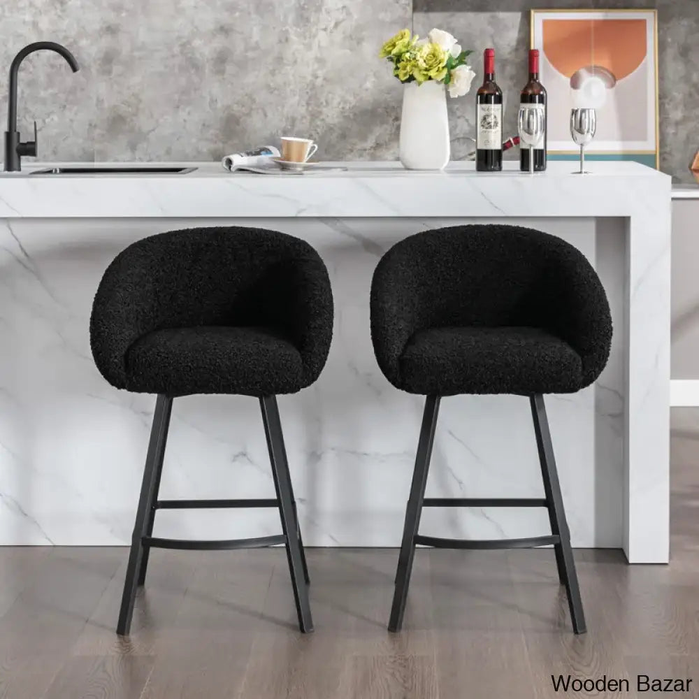 Kensync Swivel 26.4’’ Sherpa Counter And Bar Stool