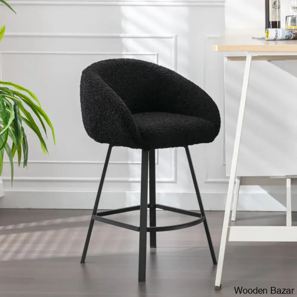 Kensync Swivel 26.4’’ Sherpa Counter And Bar Stool