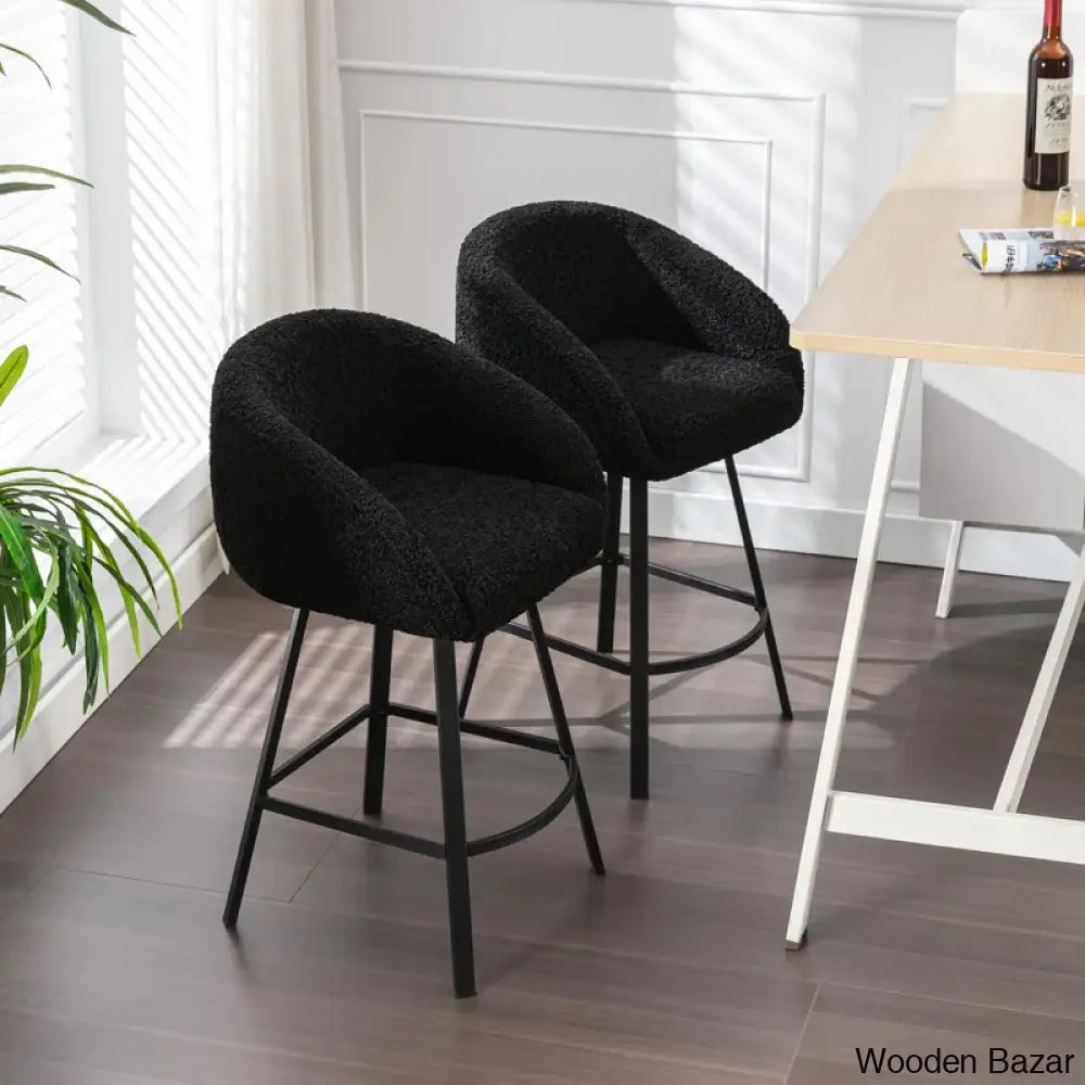 Kensync Swivel 26.4’’ Sherpa Counter And Bar Stool