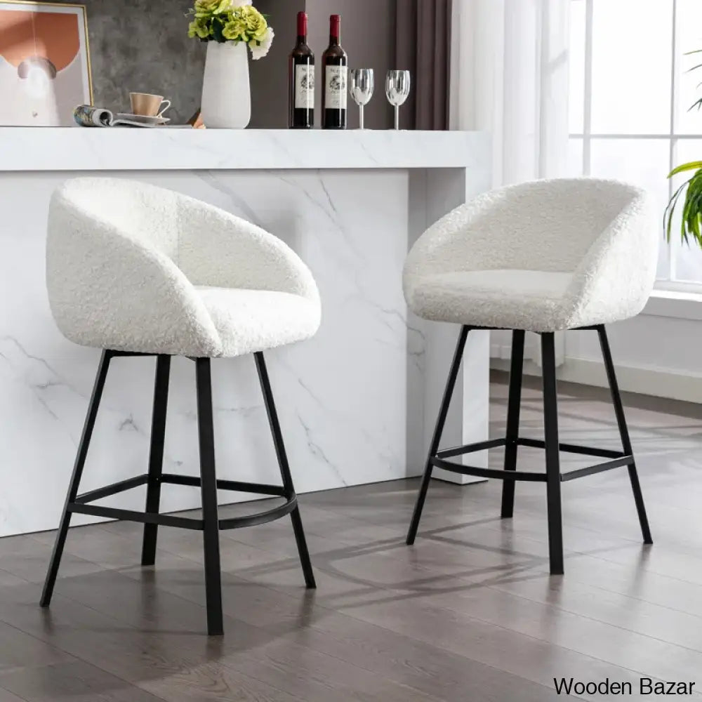 Kensync Swivel 26.4’’ Sherpa Counter And Bar Stool