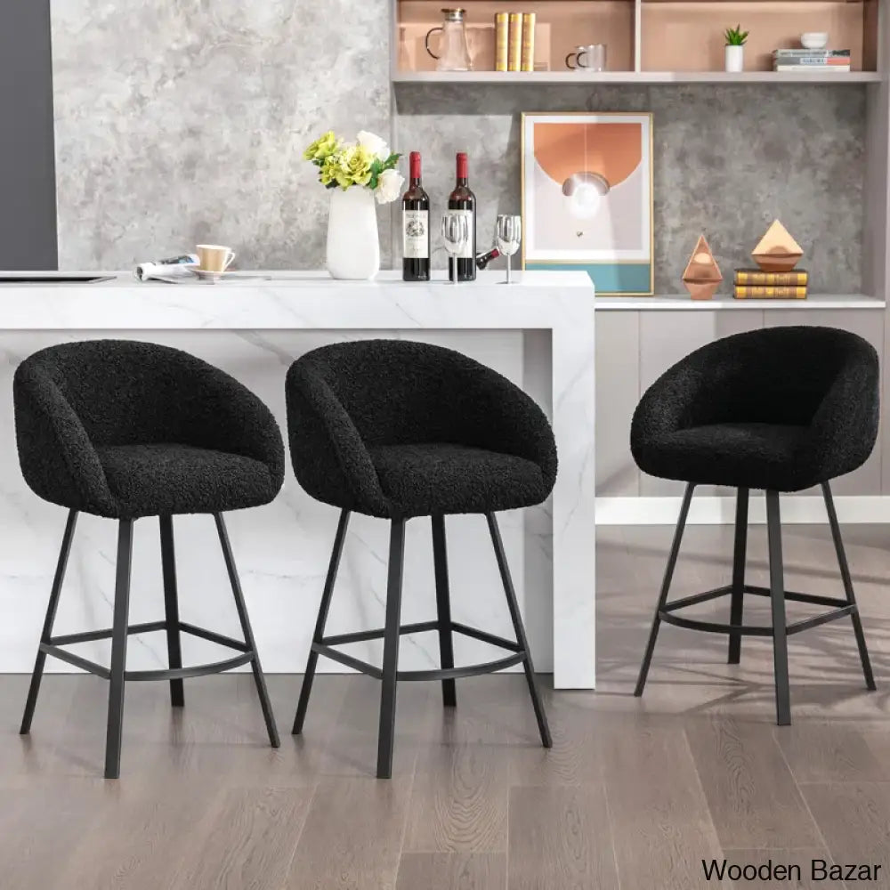 Kensync Swivel 26.4’’ Sherpa Counter And Bar Stool