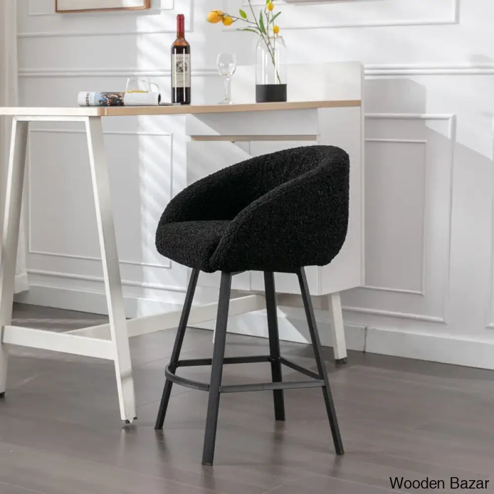 Kensync Swivel 26.4’’ Sherpa Counter And Bar Stool