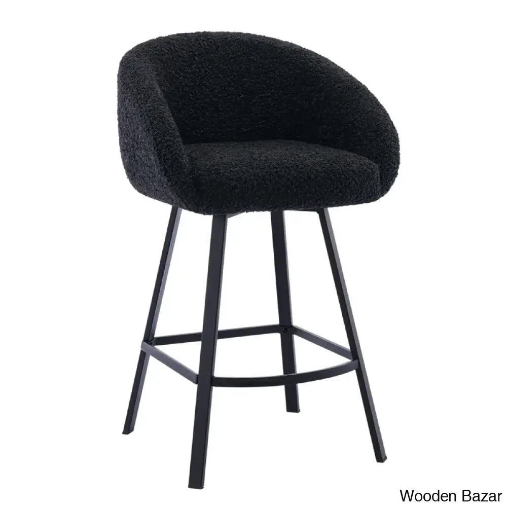 Kensync Swivel 26.4’’ Sherpa Counter And Bar Stool