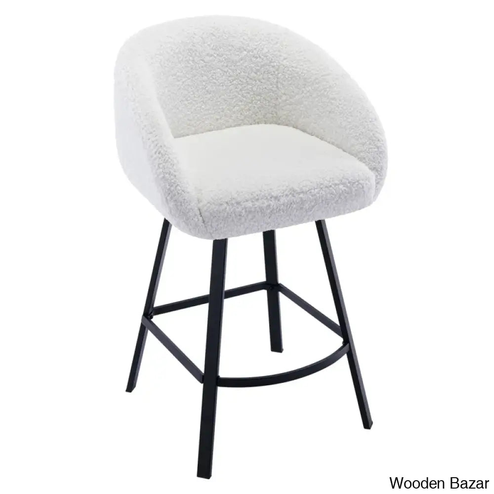 Kensync Swivel 26.4’’ Sherpa Counter And Bar Stool