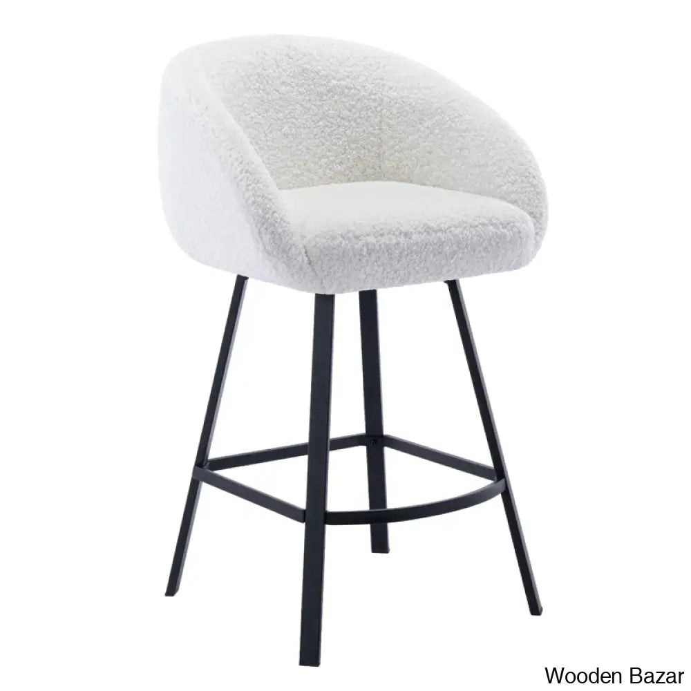 Kensync Swivel 26.4’’ Sherpa Counter And Bar Stool