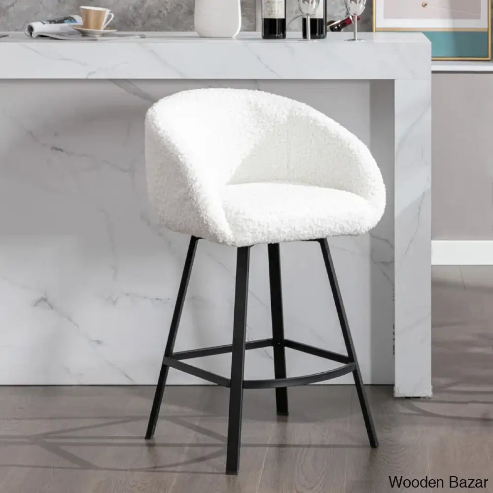 Kensync Swivel 26.4’’ Sherpa Counter And Bar Stool