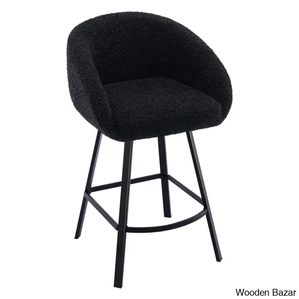 Kensync Swivel 26.4’’ Sherpa Counter And Bar Stool