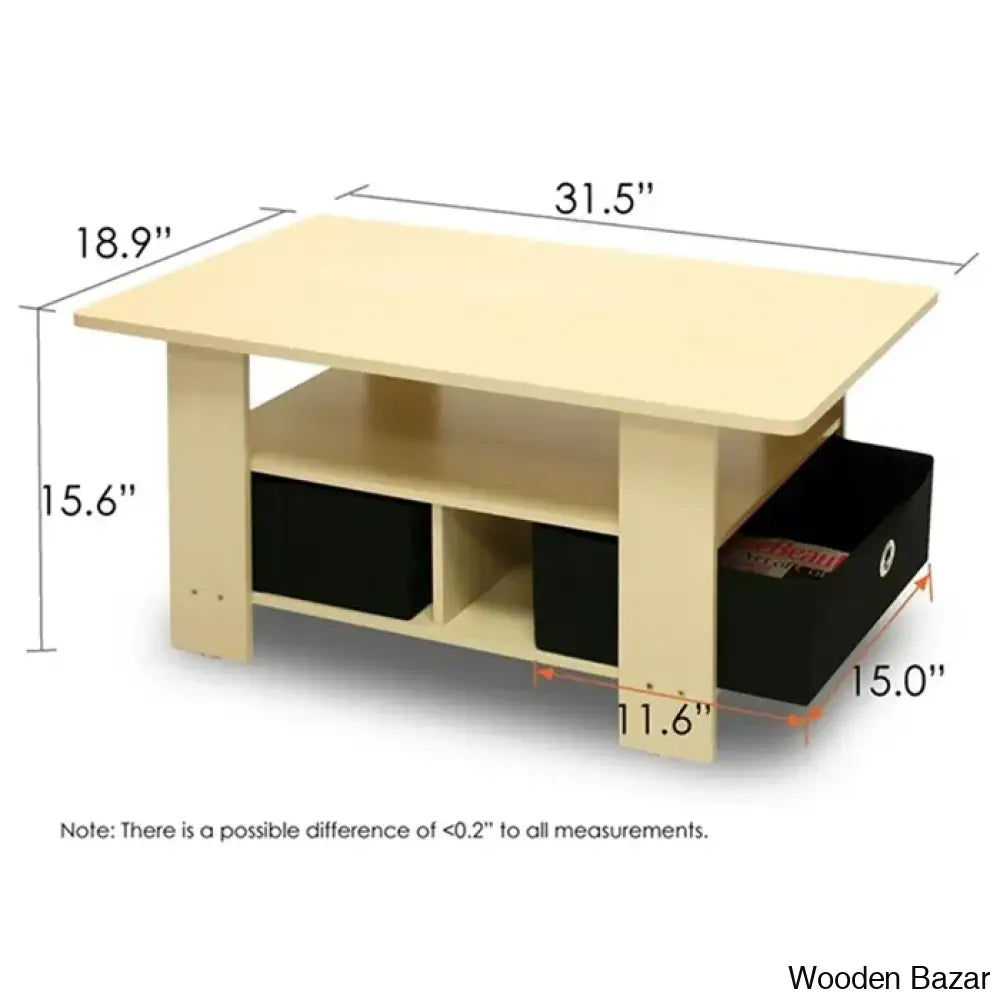 Kentony Coffee And Center Table With Bin Drawer