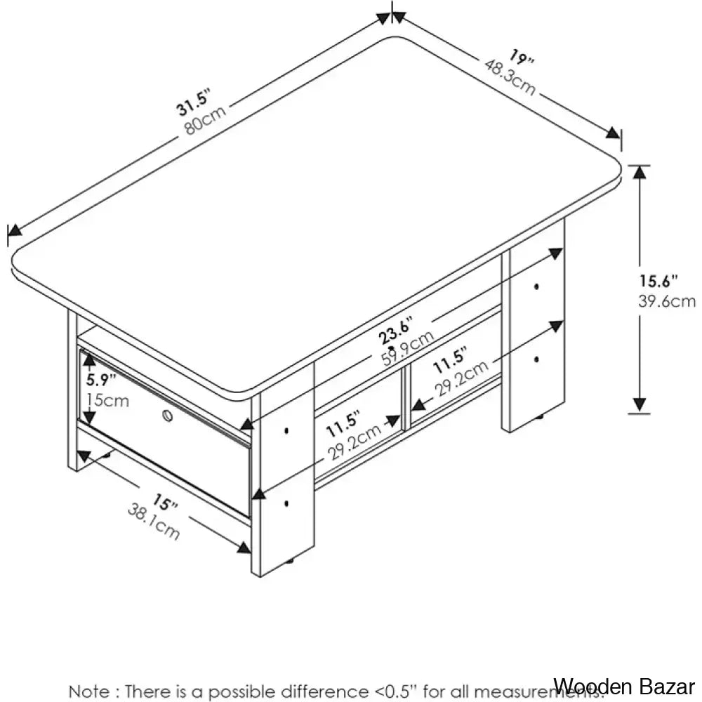 Kentony Coffee And Center Table With Bin Drawer